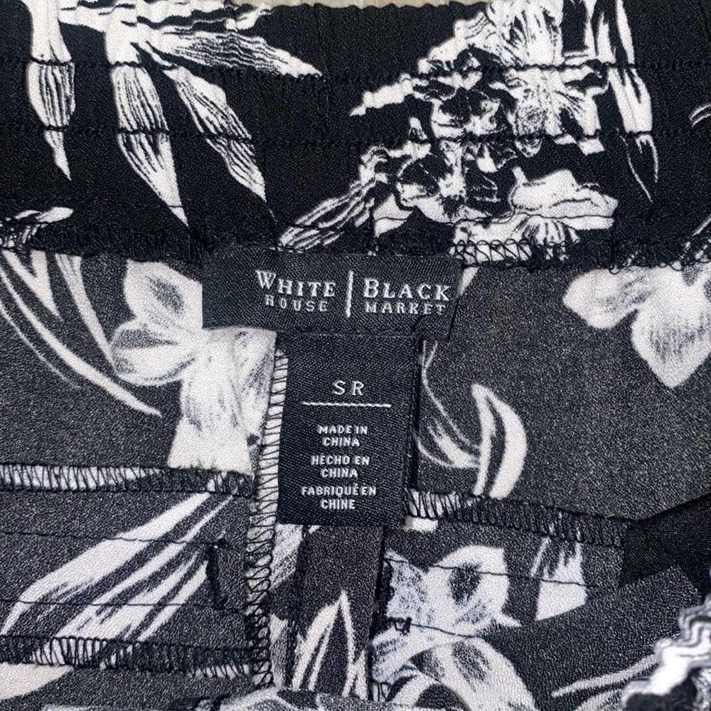 White House Black Market Floral Print Straight Leg Joggers - Picture 3 of 5